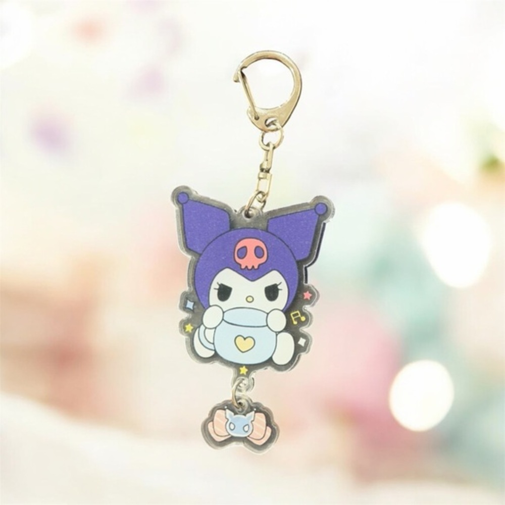 NEW 💜 Kuromi Purple Acrylic Keychain 3.9 Inch | Large Kawaii Anime Bag Charm